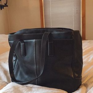 Vintage Coach dual handle leather laptop bag. New.